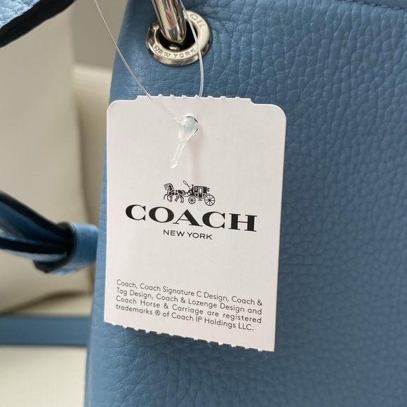 COACH Blue Leather Bag with Silver Details - Picture 3 of 11